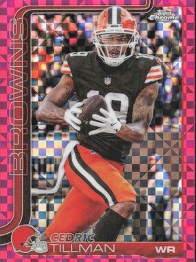 2025 Topps Chrome Hot Pink X Fractor  Cedric Tillman #67 Cleveland Browns